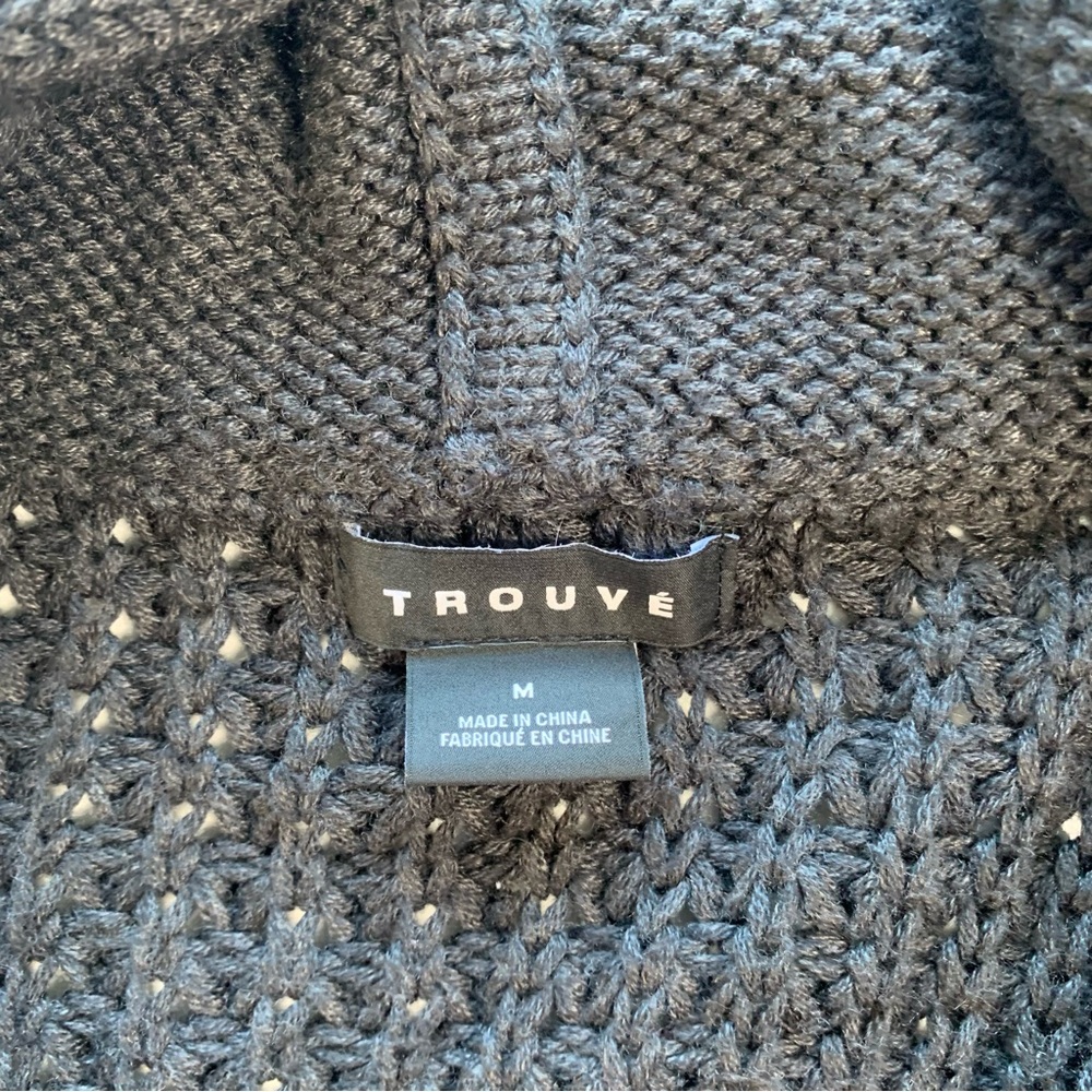 Trovata Black Hooded Knit Zip-Up Cardigan - Picture 8 of 11